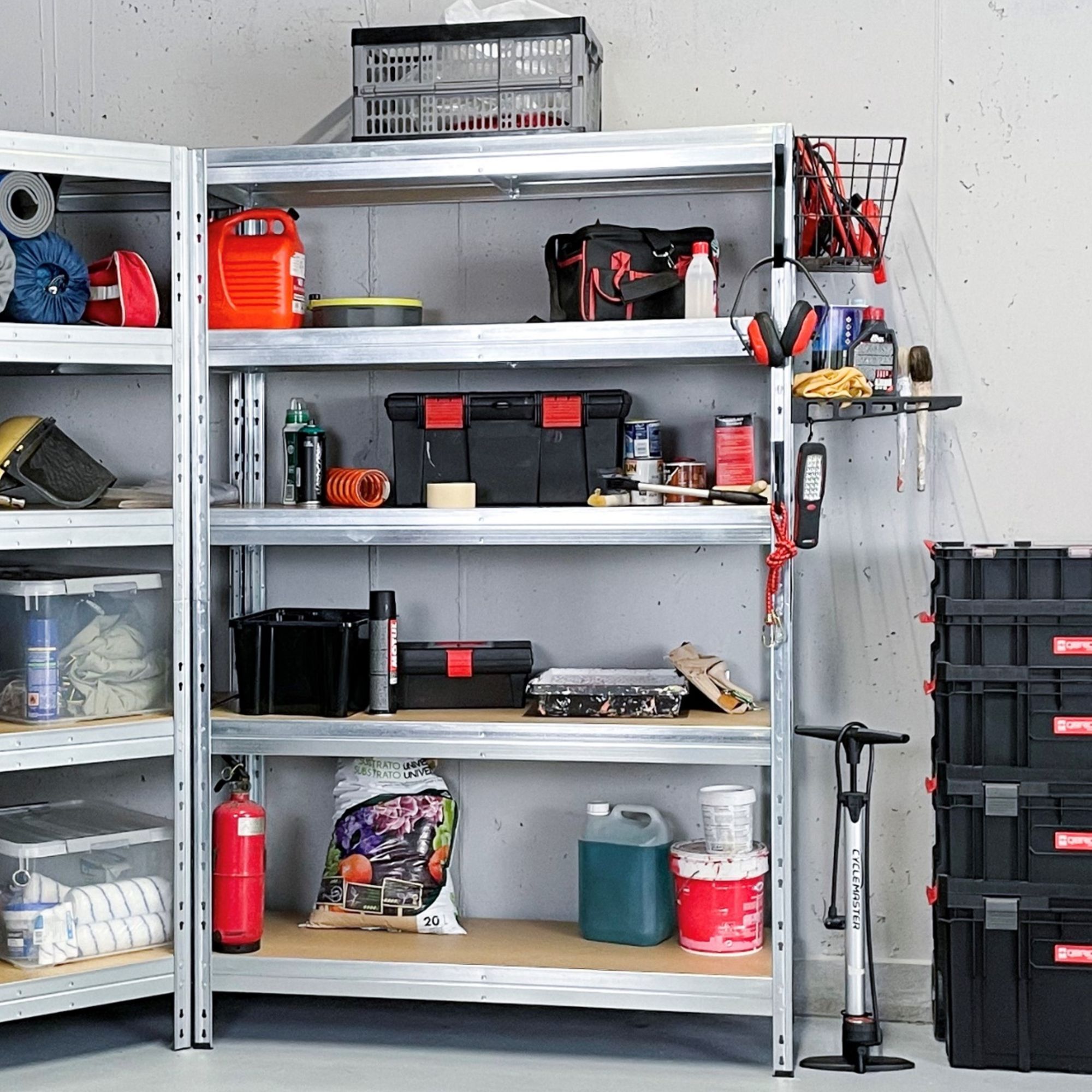 AR Shelving, Heavy Duty 5000 Lb Galvanized Steel Durable Collection, Height 71 in, Width 35.4 in, Depth 18 in, Model# RIVET 35/18 800